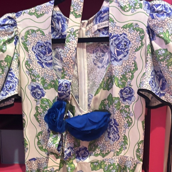 Rodarte Blue and Green Floral Maxi Dress - Picture 7 of 12